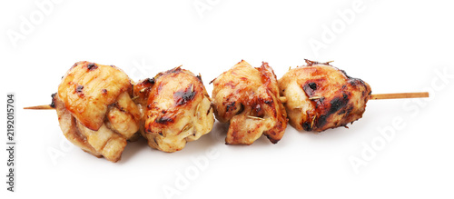 Принти на полотні Delicious chicken shish kebabs isolated on white