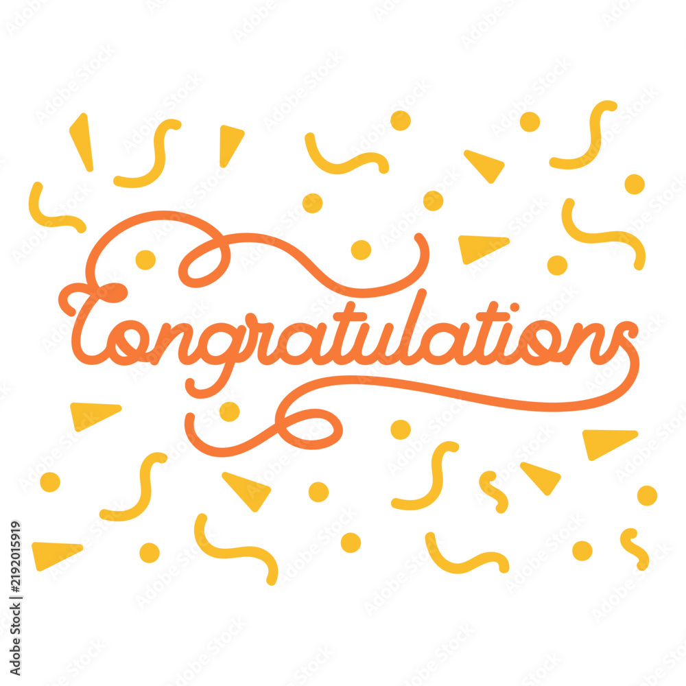 Fototapeta premium Congratulations lettering quote stroke element
