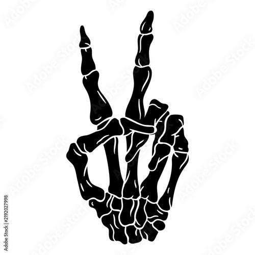 Фотография Skeleton hand pease sign