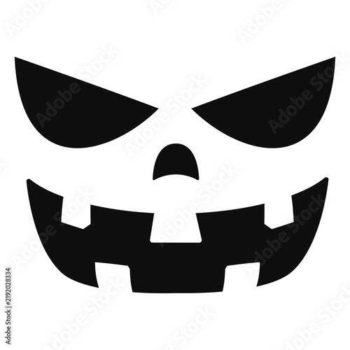 Carved pumpkin spooky face icon