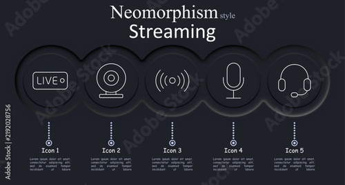 Foto Streaming set icon