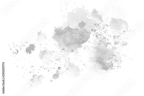 Gray Watercolor Paint Splatter Splash Grunge Texture Element PNG Transparent Background