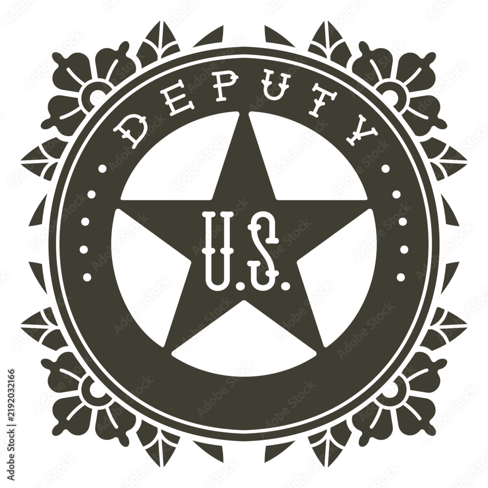 Fotografie Wild west sheriff badge icon