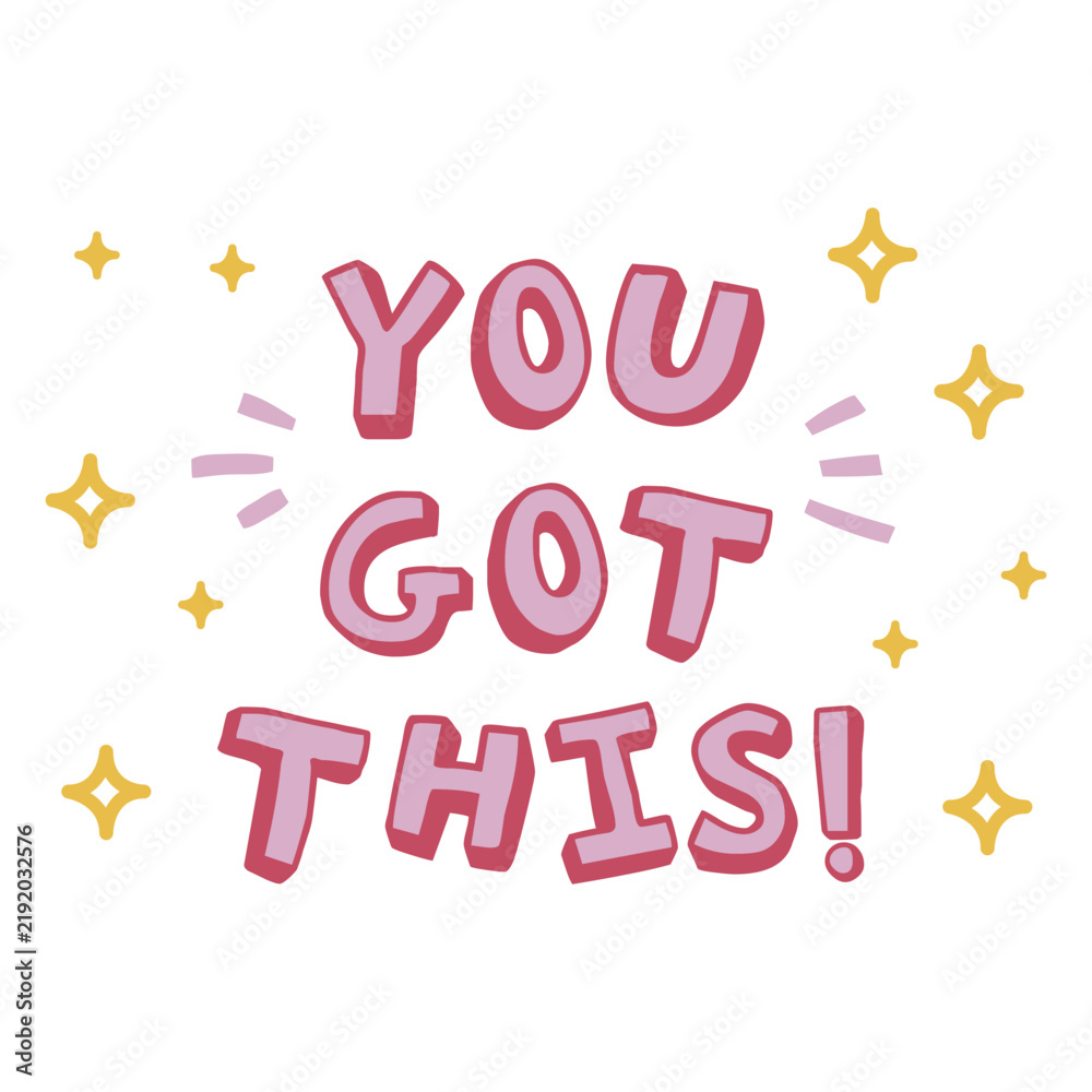 Fototapeta premium Motivational doodle color quote