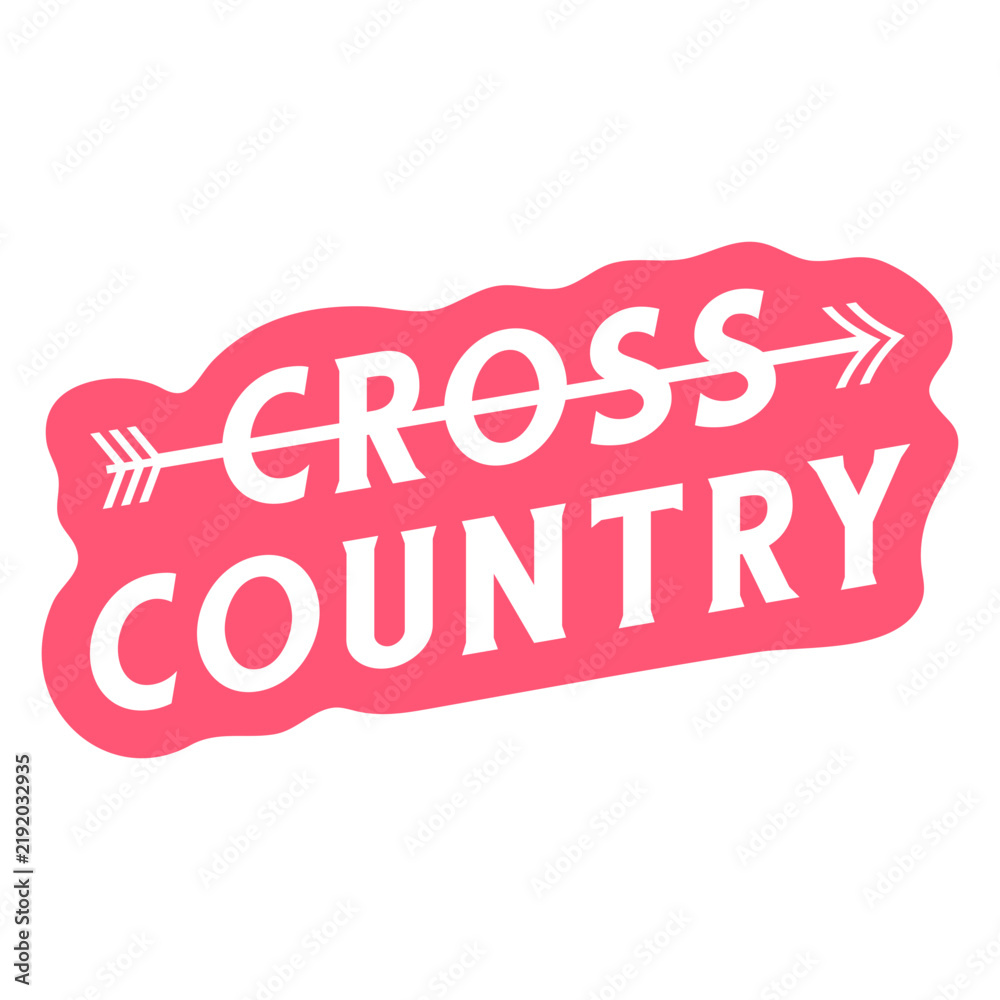 Obraz premium Cross country running cut out badge
