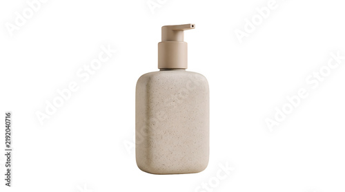 Fotografía Beige speckled stone soap dispenser for bathroom or kitchen sink