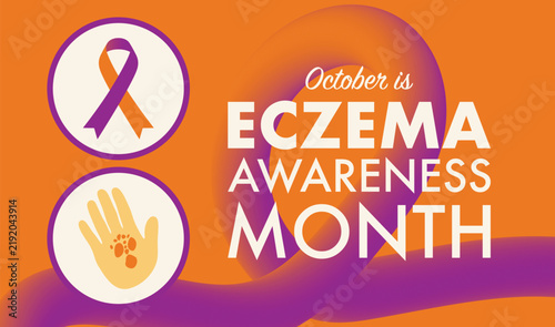 Eczema Awareness Month October — Awareness Placard and Banner Vector Design