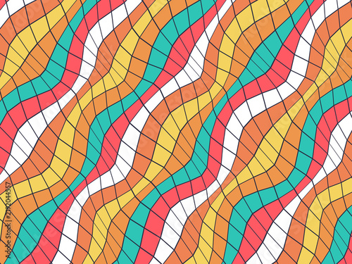Foto Distorted Diamond Lattice Vibrant Abstract Background