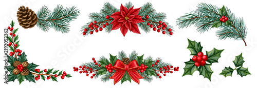  christmas holiday graphic elements on a transparent background, 
