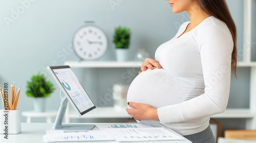 Deep Evening Past the Initial Data Preparation: Pregnant Economist Reviewing Economic Reports With Digital Da â€“ Skyline Study 2