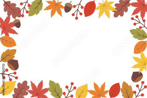 秋の紅葉フレームセット 飾り罫 モミジ イラスト ベクター 背景