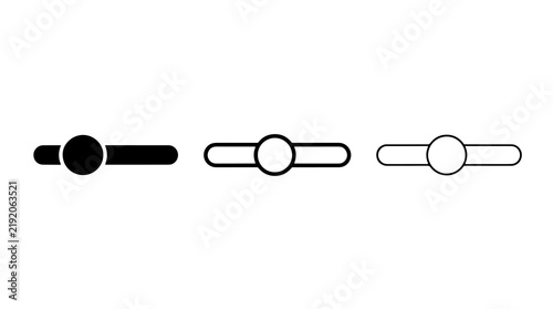Fotografie Minimalist toggle switch icons featuring solid and outline styles for UI design