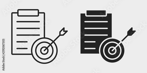 Business Goal Tracking Icon represents objective monitoring, performance measurement, progress evaluation, and strategic business planning.