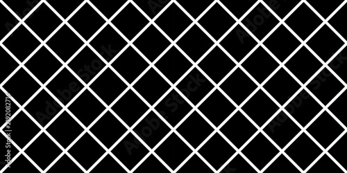 Seamless geometric pattern lattice grid line in black and white colors, vector illustration