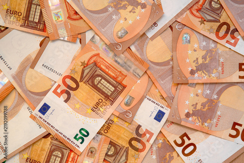 Fifty euro banknotes