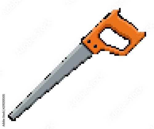 Bild auf Leinwand Hand saw with orange handle