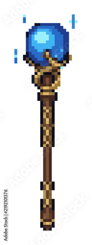 Foto Magic staff with blue crystal orb