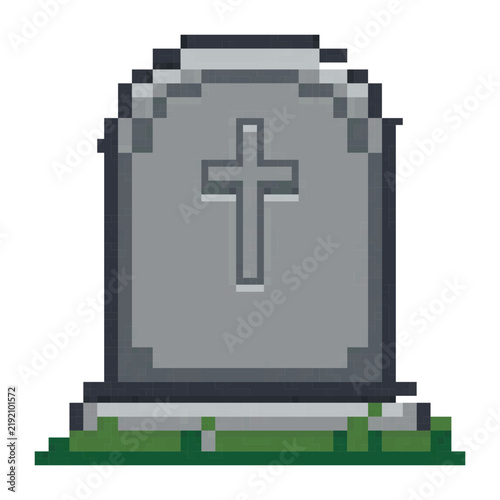 Grave tombstone with cross
