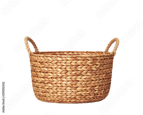 Woven storage basket with loop handles