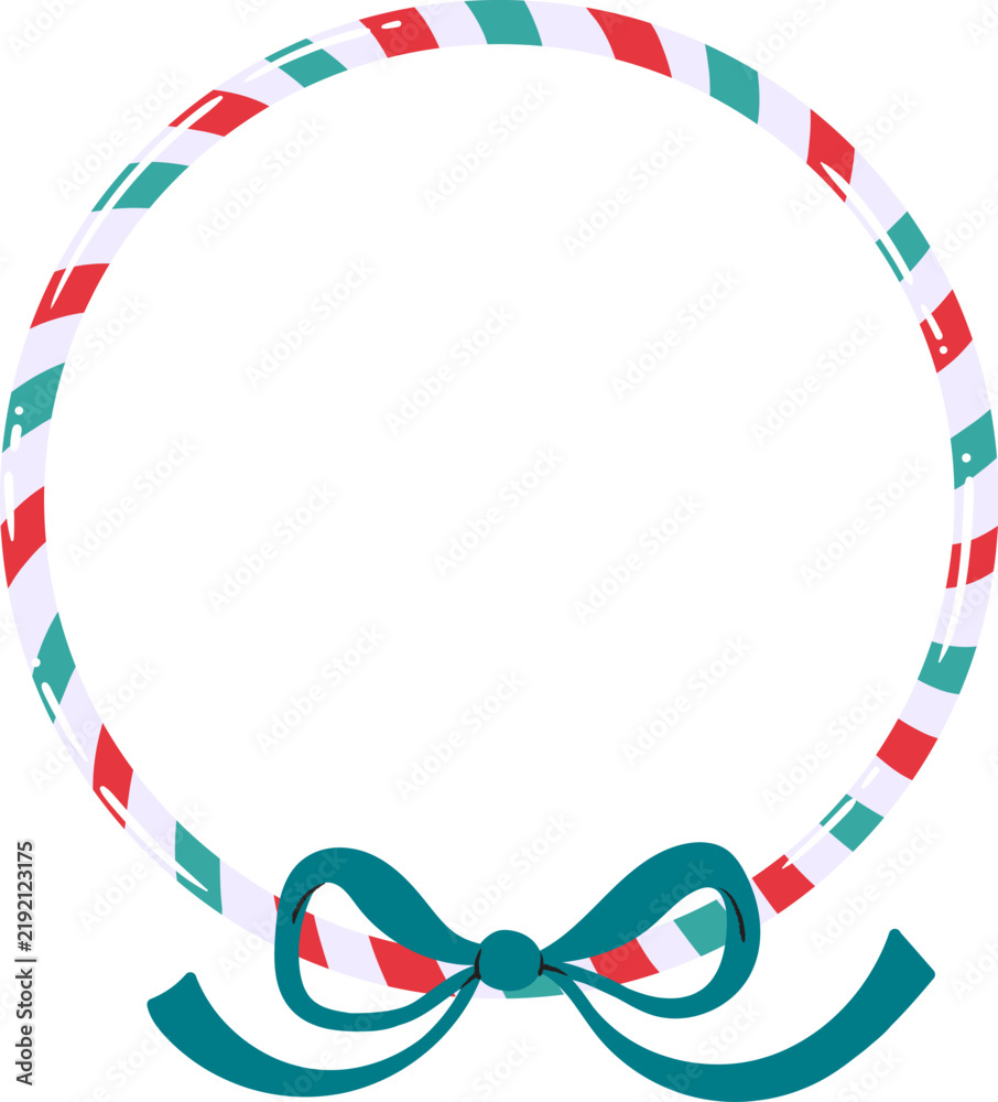 Naklejka premium Wreath Frame With Ribbon Bow