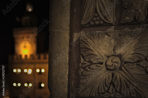 Bologna city center. The background featuring the Town Hall is intentionally blurred.