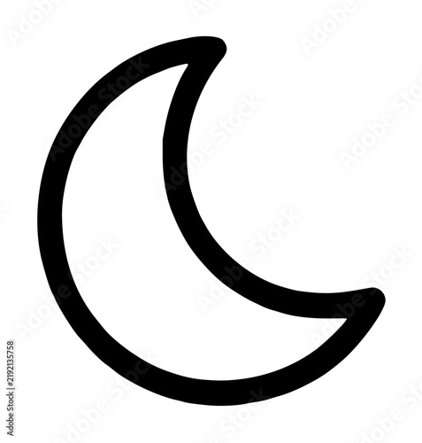 фотографія Waxing crescent moon showing smooth outer curvature and sharp cusps representing