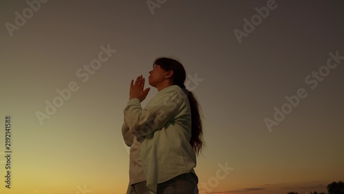 Принти на полотні Woman asking God for help
