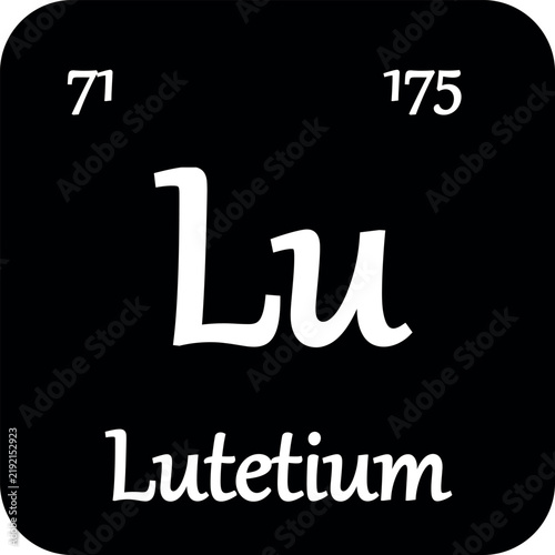 Lutetium periodic table element chemistry symbol. Vector Lutetium atom gas icon