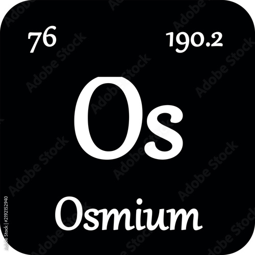 Osmium periodic table element chemistry symbol. Vector Osmium atom gas icon