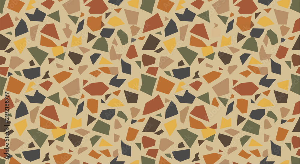 Fototapeta premium Abstract Terrazzo Seamless Pattern Flat Vector Texture Background