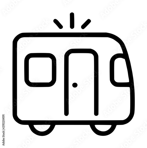 Foto Night train passenger sleeper car with side door and roof light rays in side pro