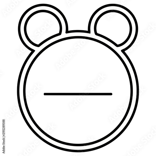 Simple bear face outline