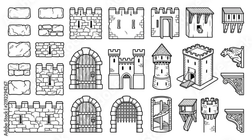 Tapety artystyczne Medieval Castle Elements Collection