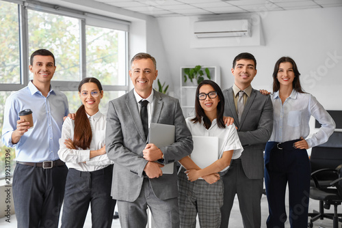 Business colleagues working in office