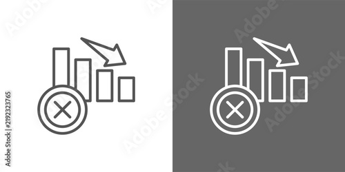 Фотография loss aversion icon set in black and white line style