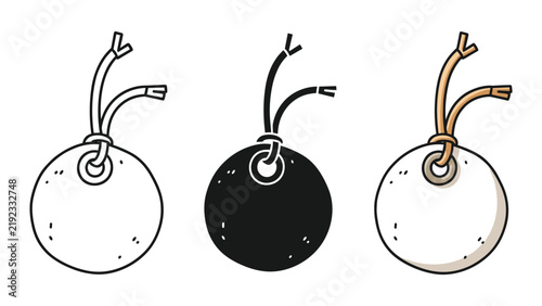 Round leather charm amulet vector graphic illustration