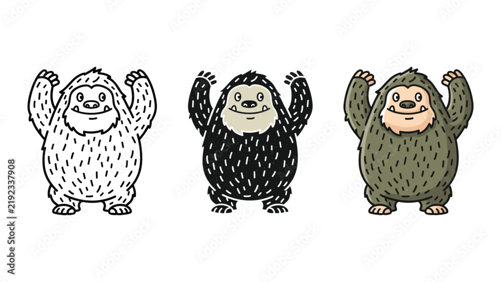 Obraz premium Cute funny sloth character vector illustration in three color styles