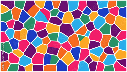 Foto Colorful polygonal pattern features irregular shapes and vibrant hues