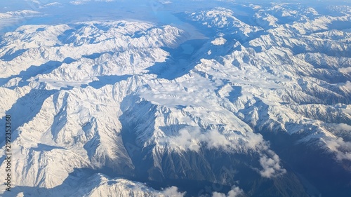 Photography aerial view of the mountains covered in snow