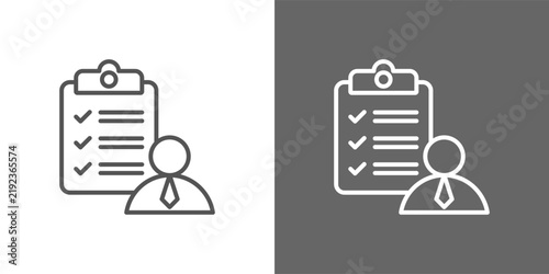 summary icon set in black and white line style