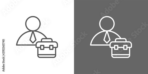 work icon set in black and white line style