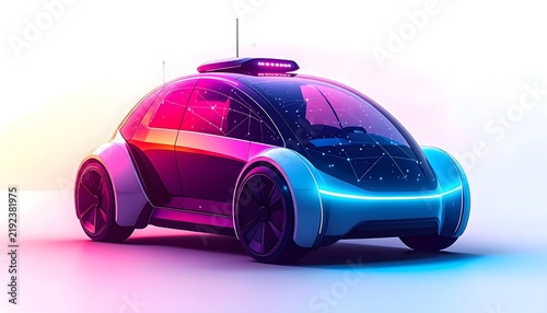 blue car on white background