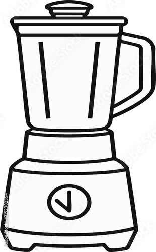 Electric Blender Kitchen Appliance Outline Vector Illustration