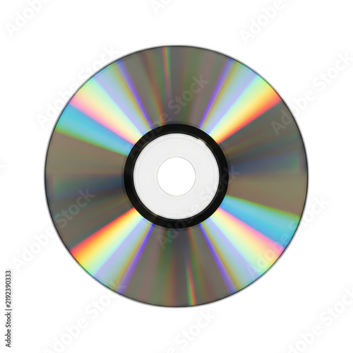 Shiny holographic compact disc or dvd icon isolated on transparent background