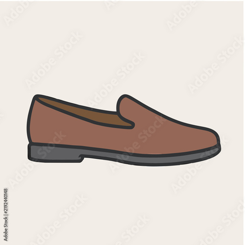 Foto Brown loafer shoe illustration