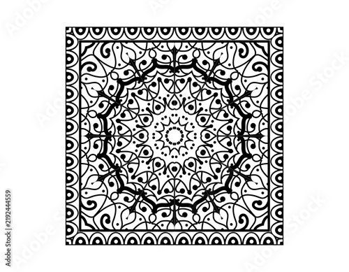 Hand drawn Indian flower henna pattern, delicate mehndi ornament for tattoo and body art
