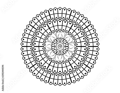 Hand drawn Indian flower henna pattern, delicate mehndi ornament for tattoo and body art