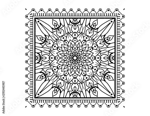 Hand drawn Indian flower henna pattern, delicate mehndi ornament for tattoo and body art