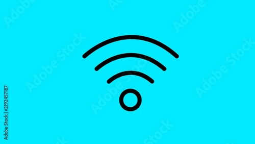 Wifi wireless network signal icon on blue background
