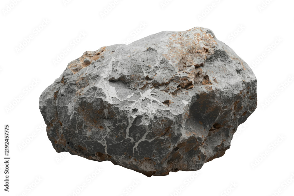 Obraz premium Heavy porous gray rock with uneven pitted texture